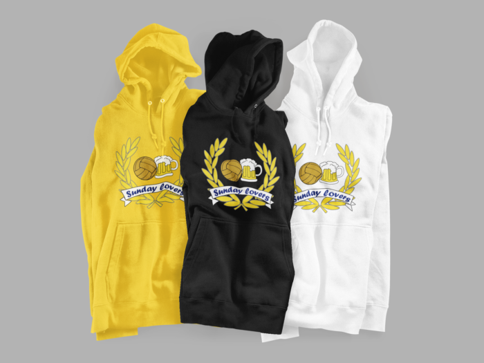 mockup of three hoodies placed on a customizable surface 3590 el1 1