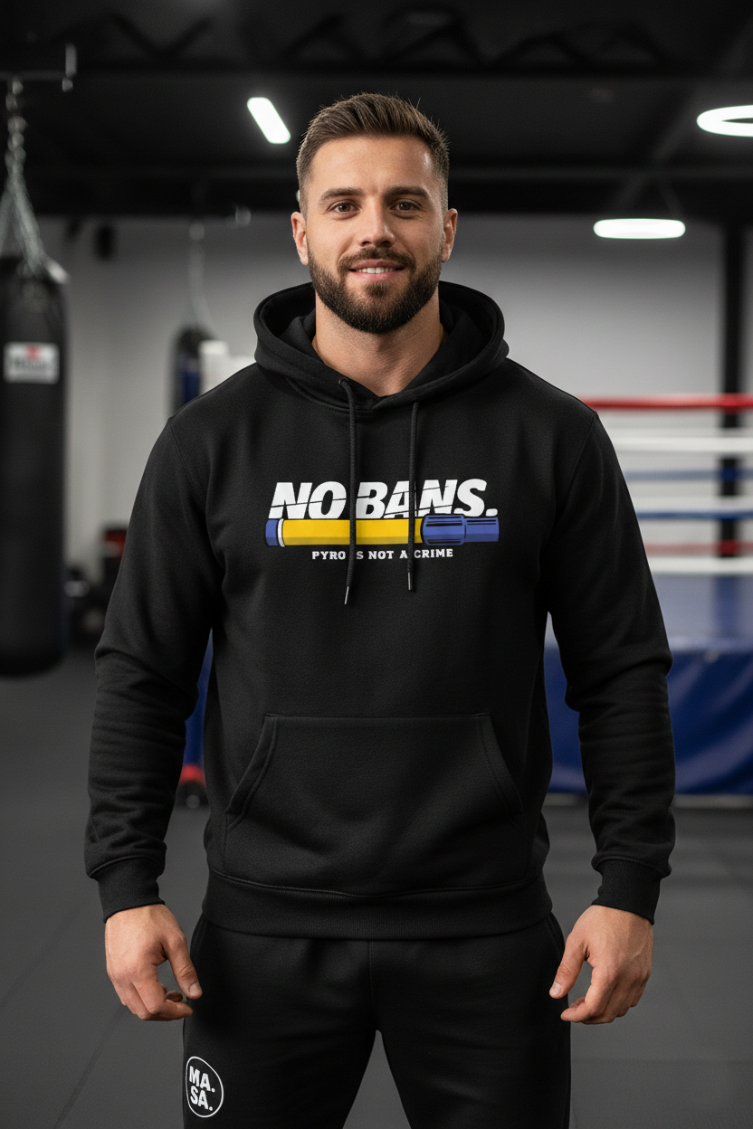 siyahhoodiesarilacibaski No Bans Hoodie – Pyro Is Not A Crime - Görsel 1